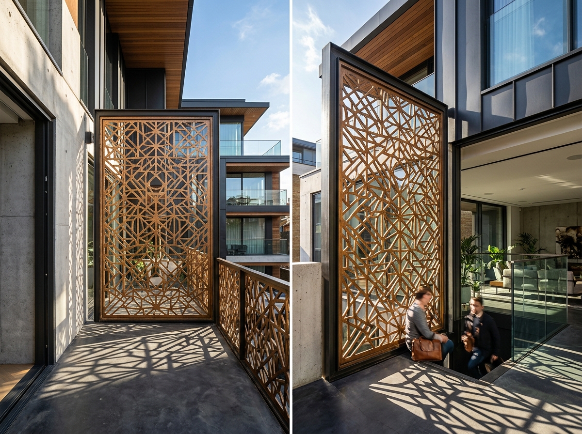 Laser cut metal facade screen Ludhiana by Lotey Metalcrafts